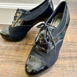 Elegant Black Lace-up Heels